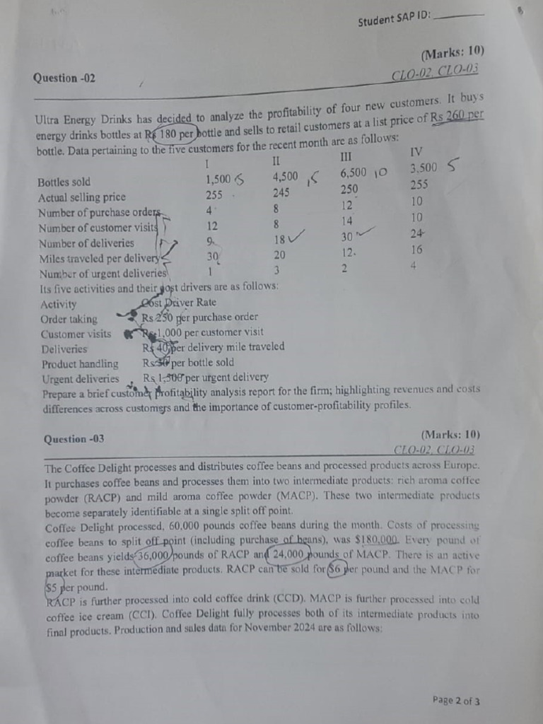 AMA Final Exam Paper Fall 2024 RSL 2 | PDF