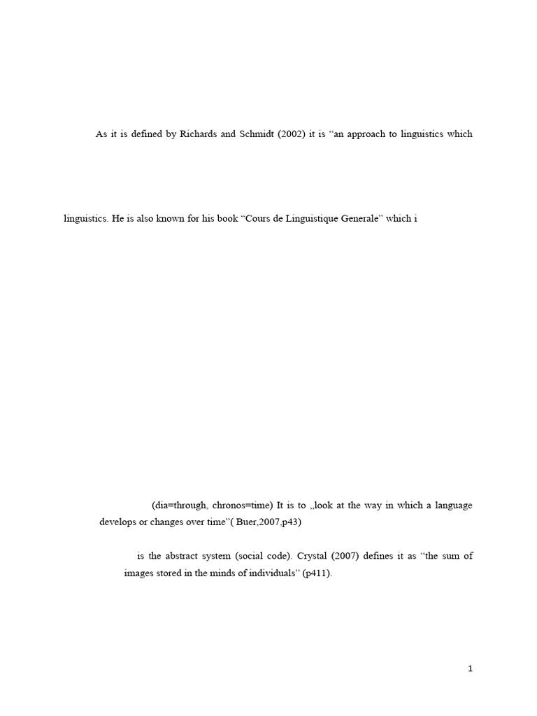 European Structuralism Ferdinand de Saussure - 070712 1 | PDF ...