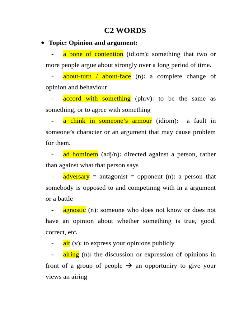 Disagreement Terminology Explained | PDF | Argument