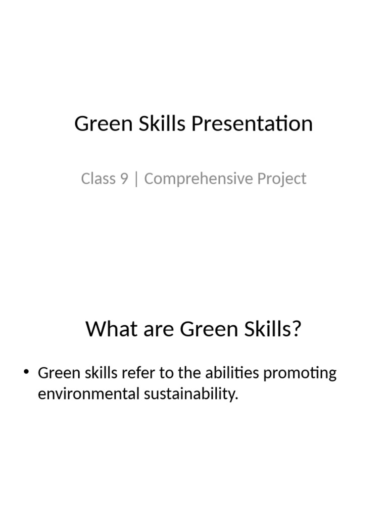 Green Skills for a Sustainable Future | PDF | Renewable Energy ...