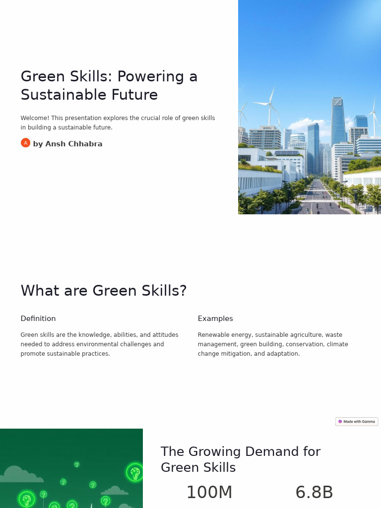 Green Skills for a Sustainable Future | PDF | Sustainability | Green ...