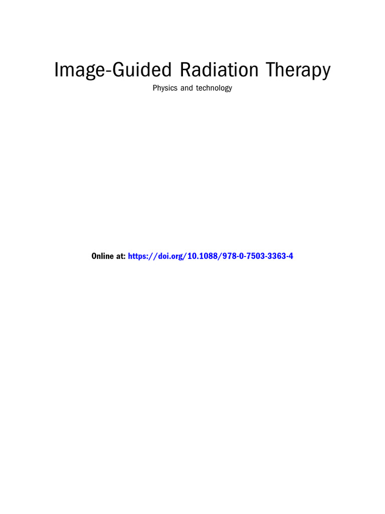 978-0-7503-3363-4.preview | PDF | Radiation Therapy | Medical Imaging