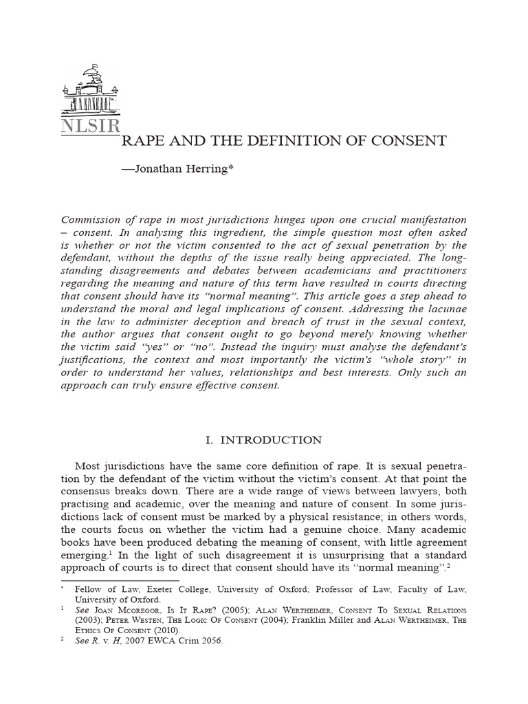 Understanding Consent in Rape Law | PDF | Consent | Autonomy