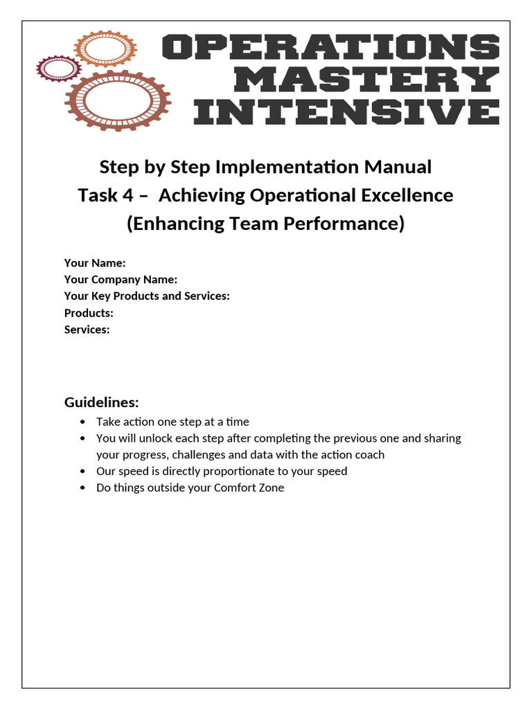 Achieving Operational Excellence Guide | PDF | Motivational | Motivation