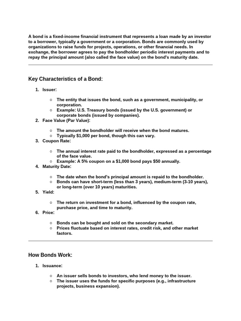 Government Bond Example