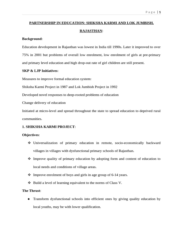 Project 4 shikhsa karmi pdf teachers non governmental organization