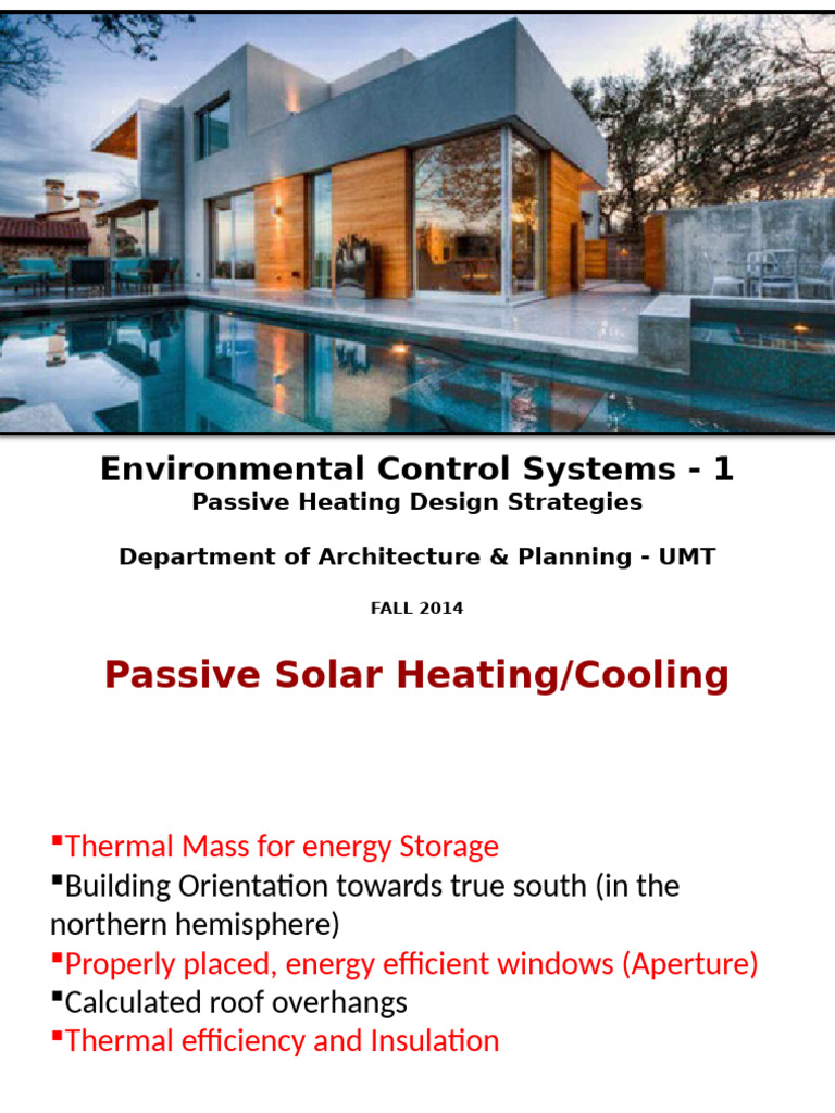 Thermal Behavior of Buildings (Passive DESIGN CONCEPTS) | PDF | Solar ...