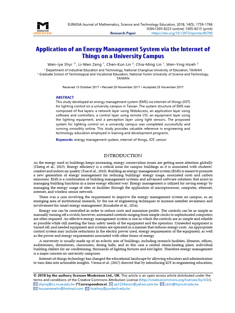 IoT-Based Energy Management for Campuses | PDF | Internet Of Things ...