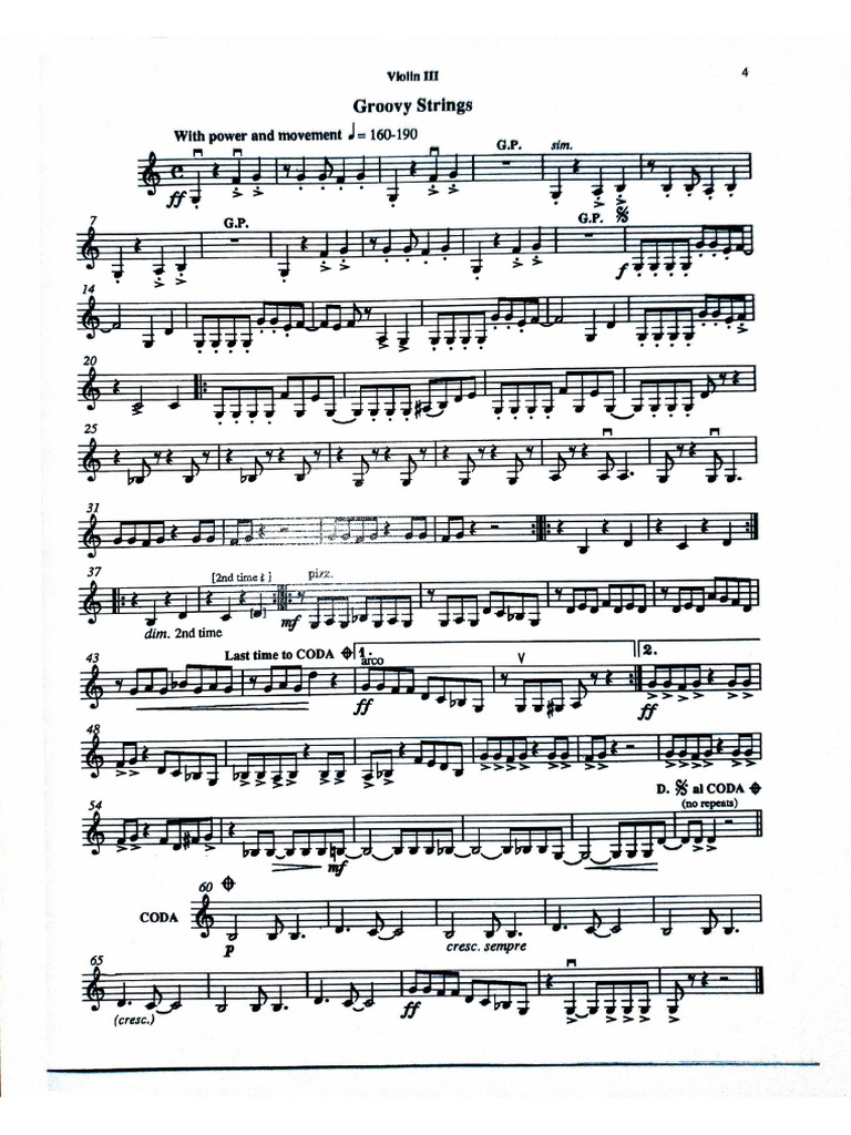 Violin 3 - Groovy Strings | PDF