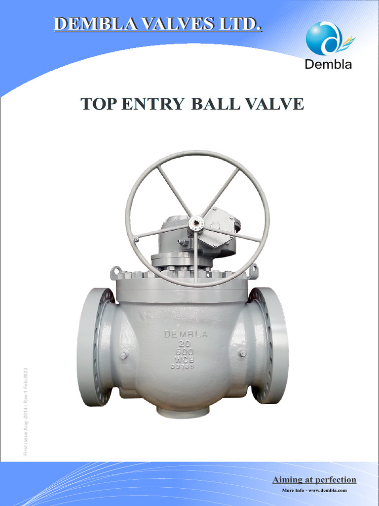 Top Entry Ball Valve Features & Benefits | PDF | Valve | Mechanical ...