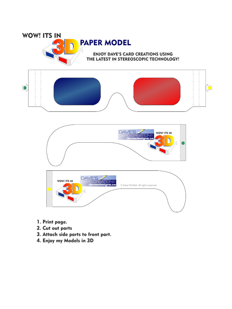 3D Paper Model Instructions | PDF