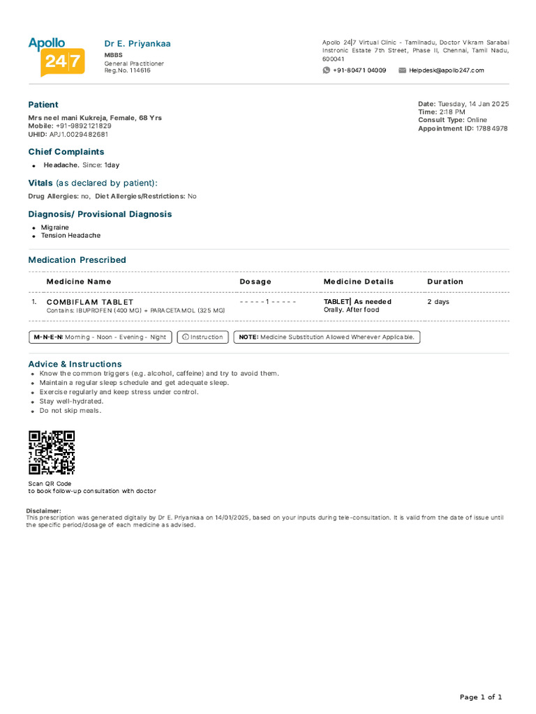 Prescription - Apollo 2471736844794745 | PDF | Prescription Drugs ...