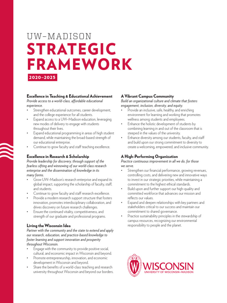 UW-Madison Strategic Framework 2020-2025 | PDF | University Of ...