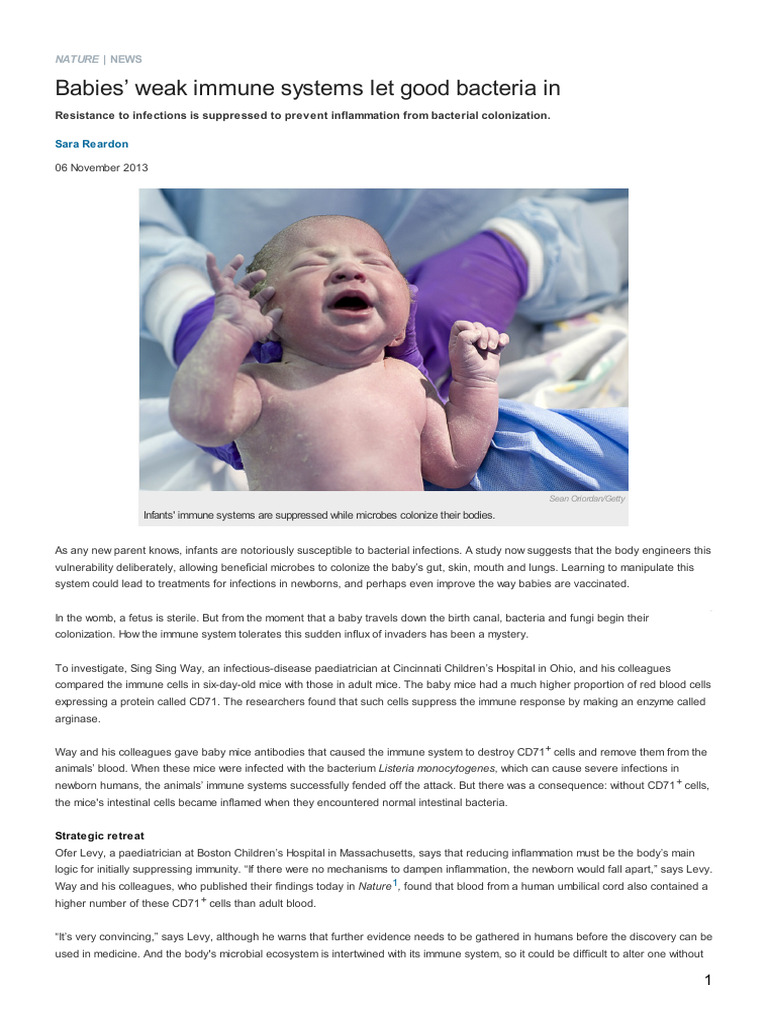 Nature 2013 14112 | PDF | Immune System | Infants