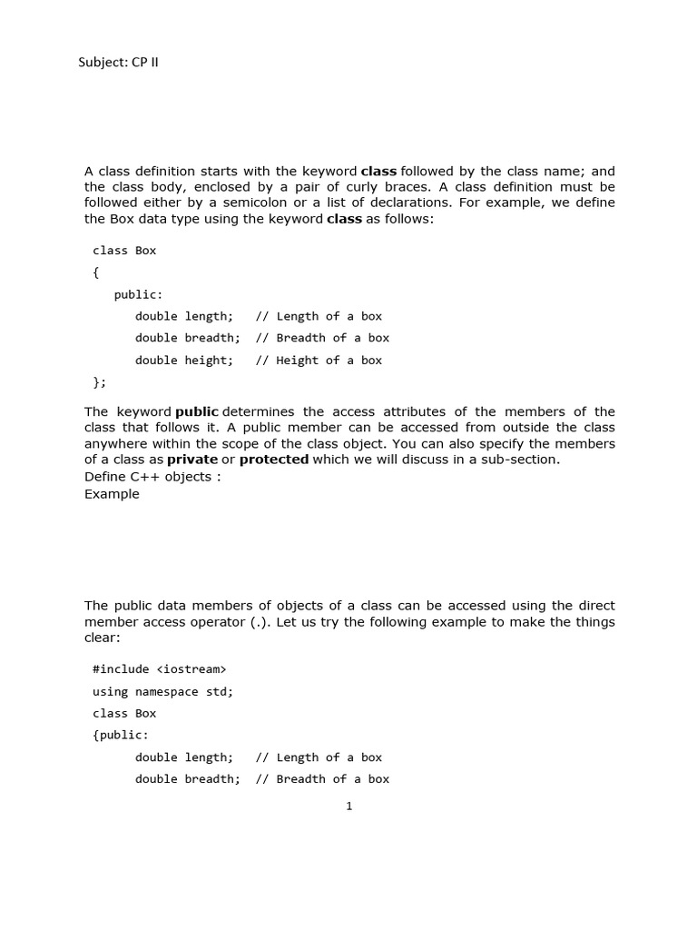 Overview classs pdf namespace programming paradigms