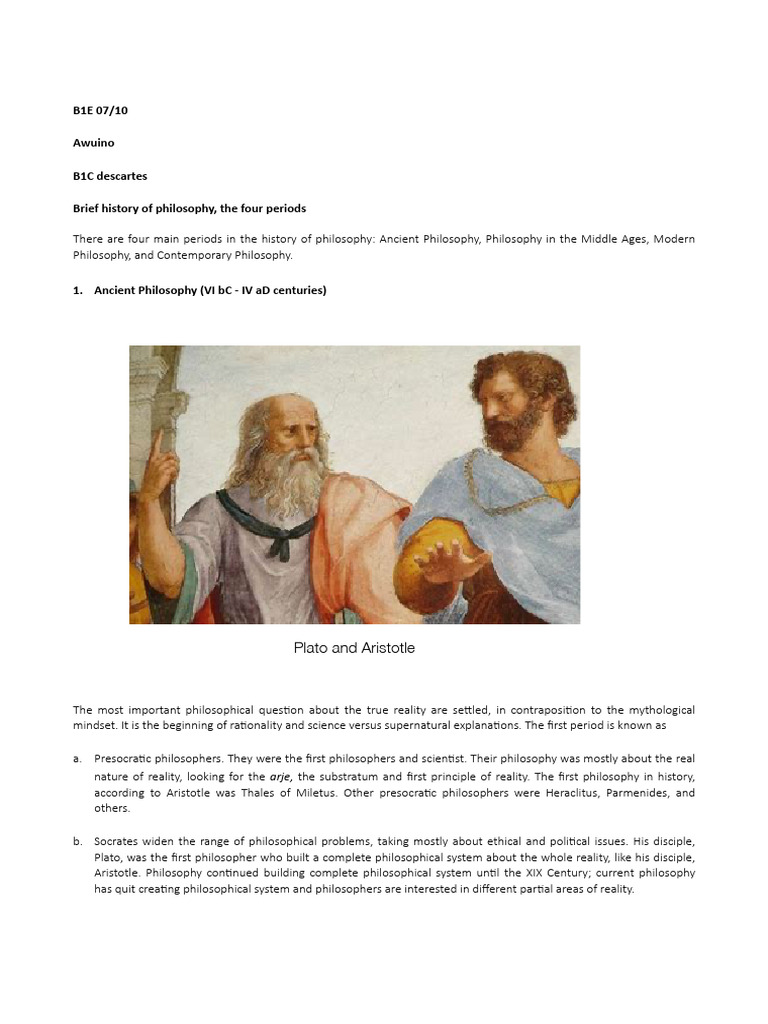 History Philosophy | PDF | Modern Philosophy | Metaphysics
