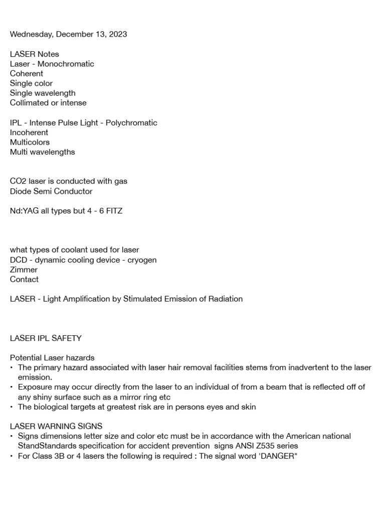 Note Dec 13, 2023 | PDF | Laser