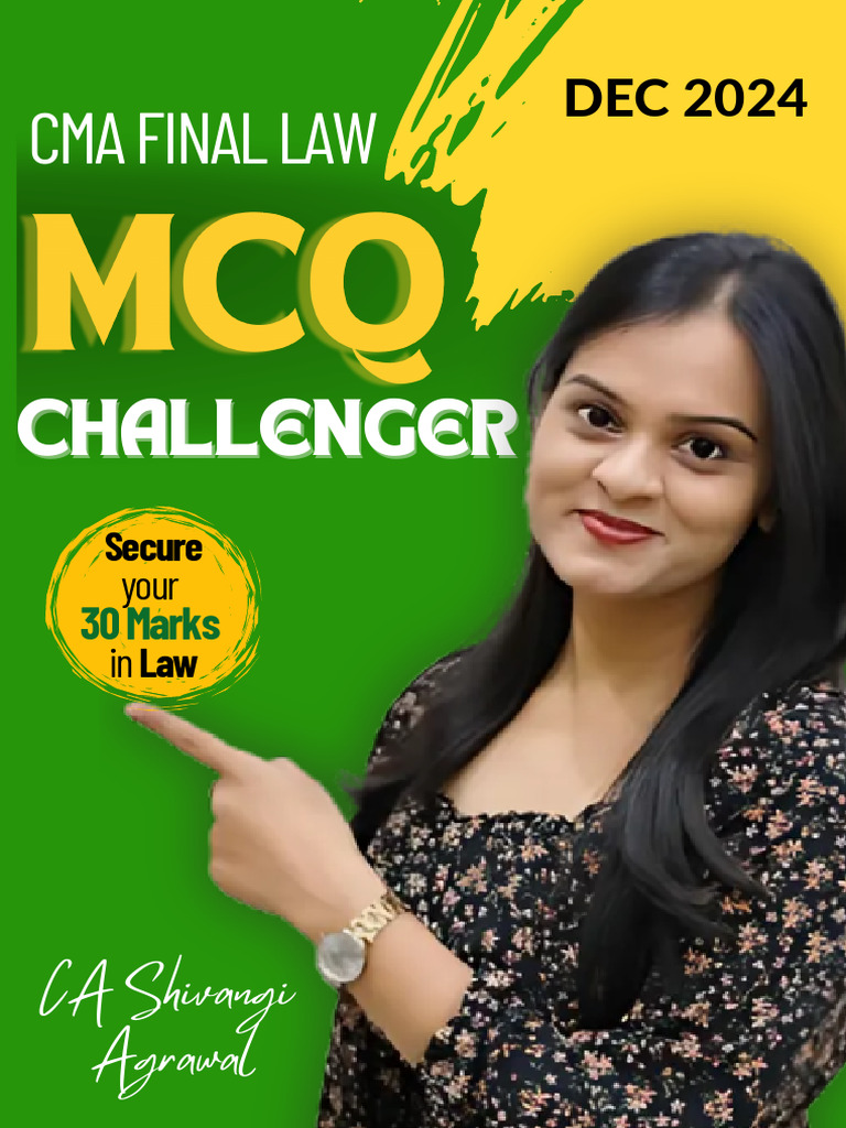 CMA Final Law MCQ Bank by Shivangi Agrawal | PDF | Dividend | Nonprofit ...