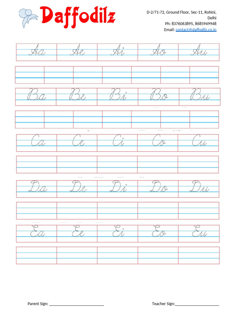 Cursive Handwriting Sheet 2 | PDF