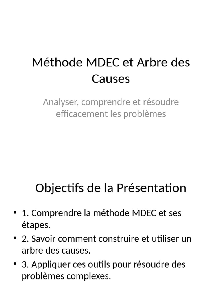 Méthode MDEC et Arbre des Causes | PDF