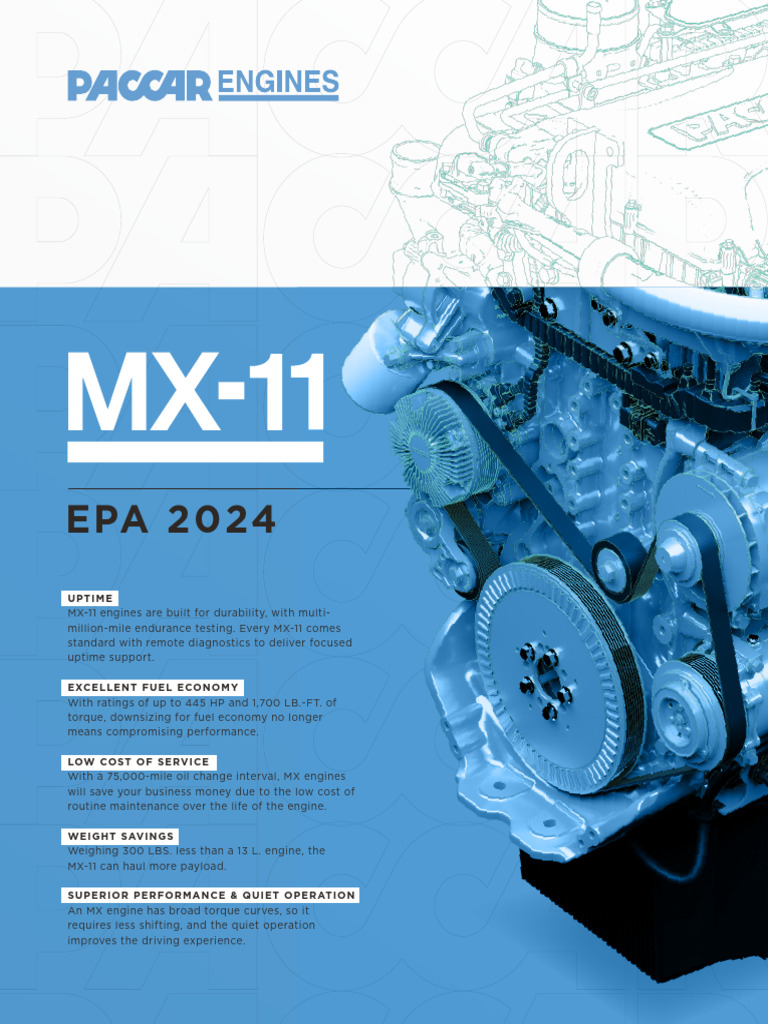 PACCAR MX-11 Engine Overview 2024 | PDF | Horsepower | Vehicles