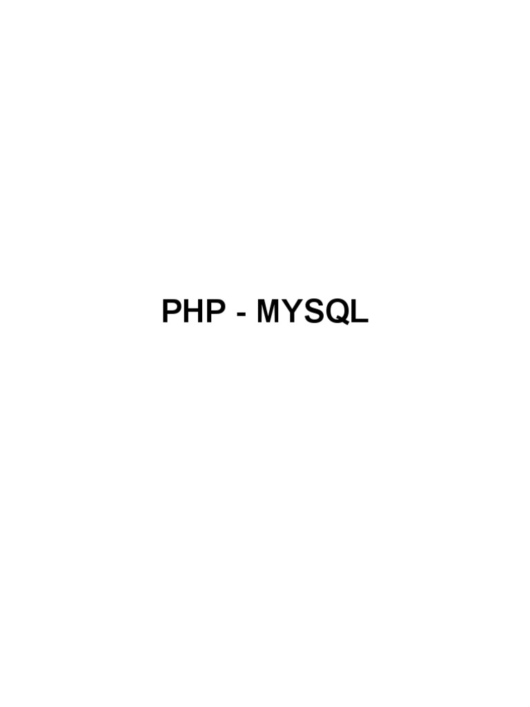 PHP Mysql Skripta | PDF