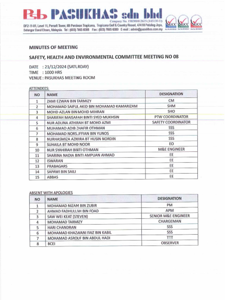 Minutes of Meeting-December 2024 | PDF