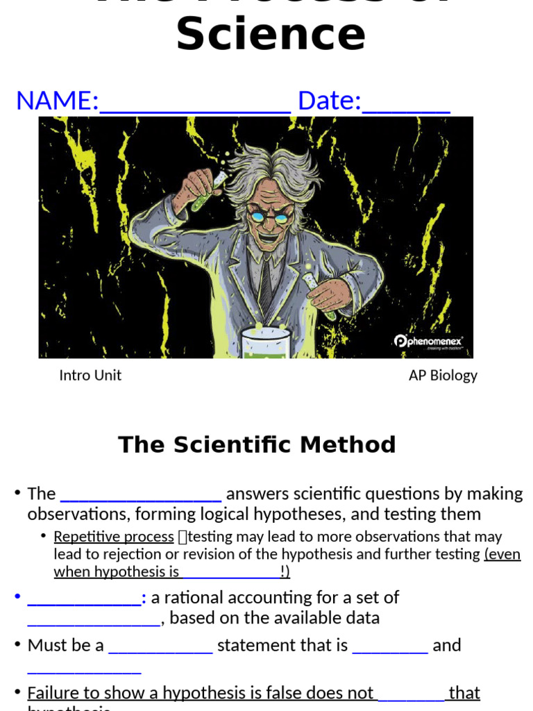 Notes - The Process of Science - Outline | PDF | Experiment | Hypothesis