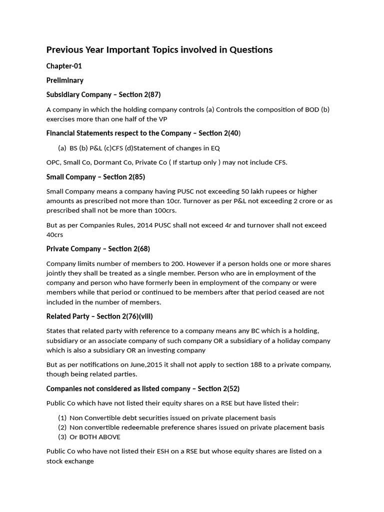 Previous Year Important Topics Involved in Questions | PDF | Quorum ...