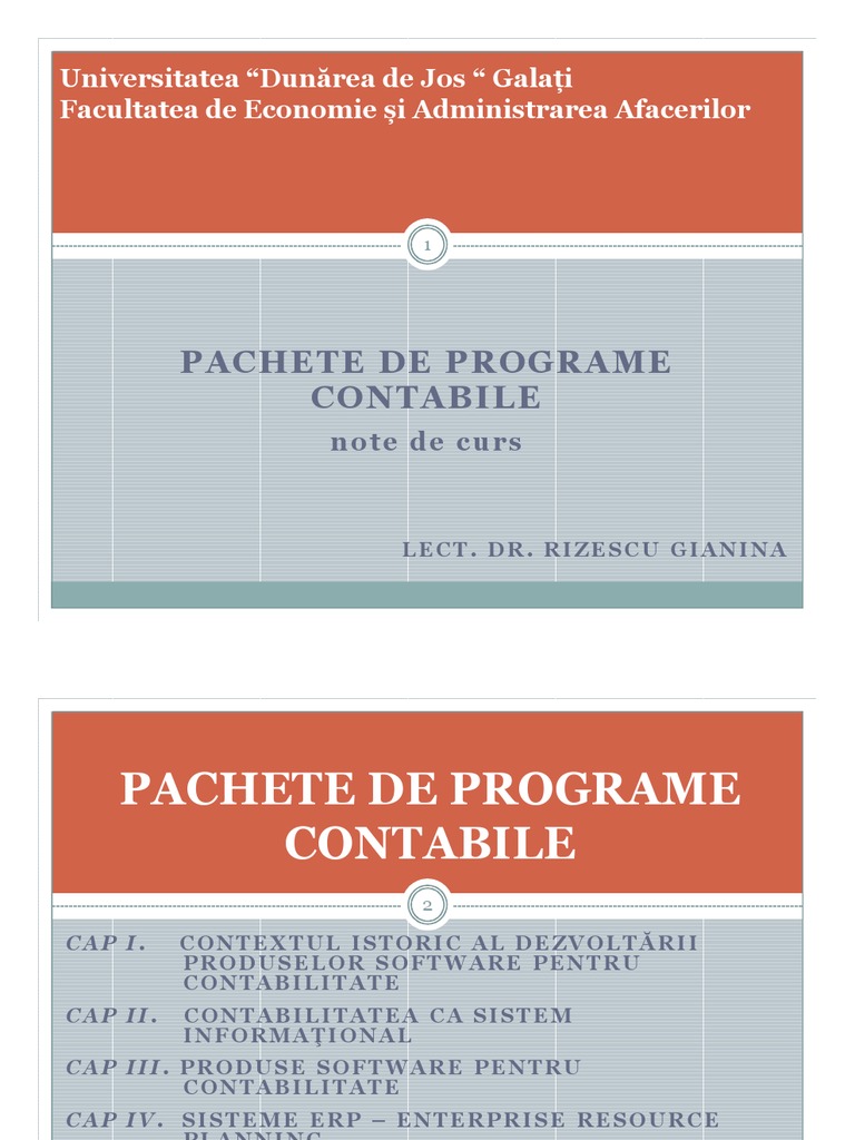 Pachete Programe Contabile Rizescu | PDF