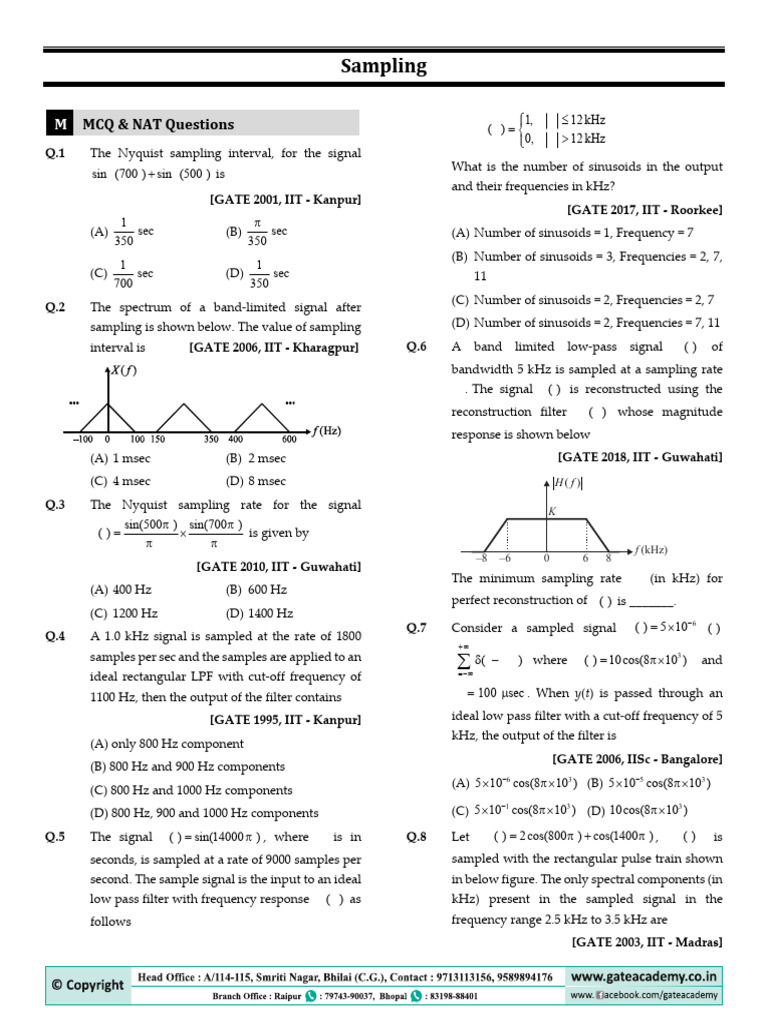 Signal and System Sampling | PDF | Sampling (Signal Processing ...