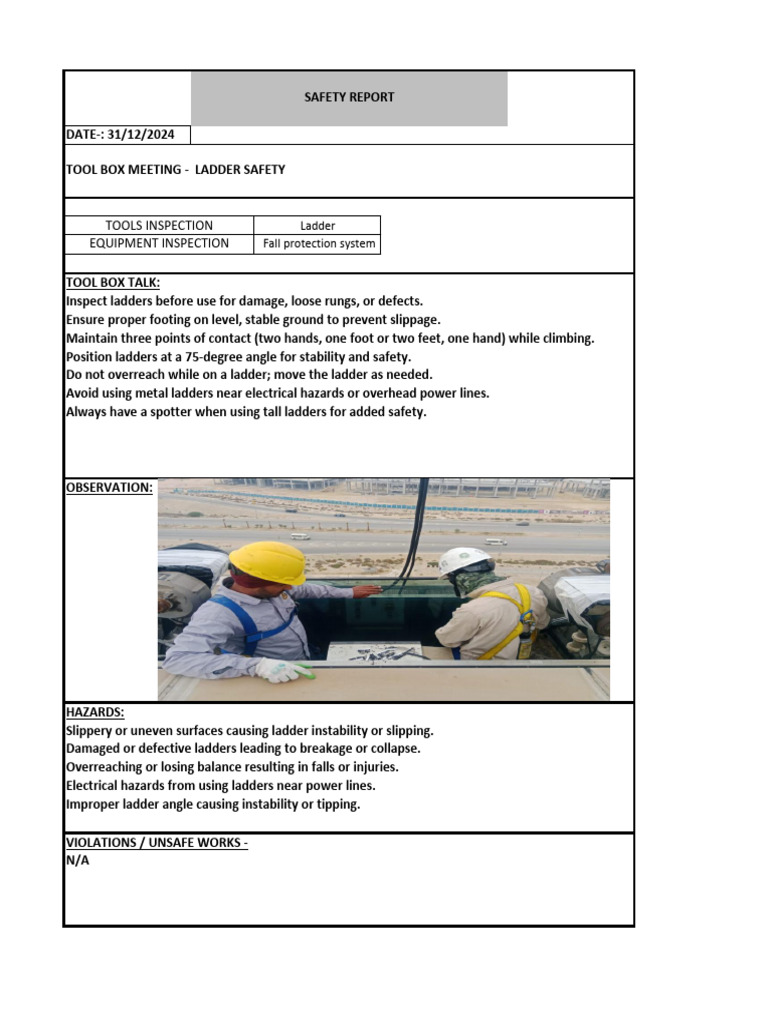 24 Daily Safety Report 31-12-24 | PDF