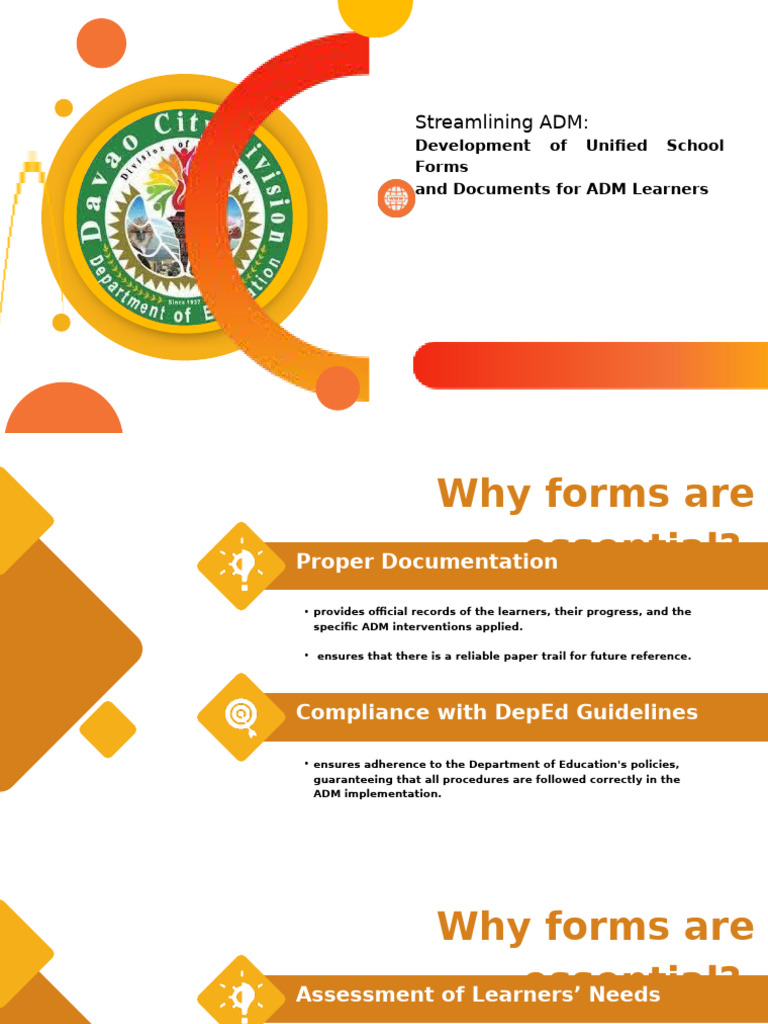 Unified School Forms for ADM Learners | PDF