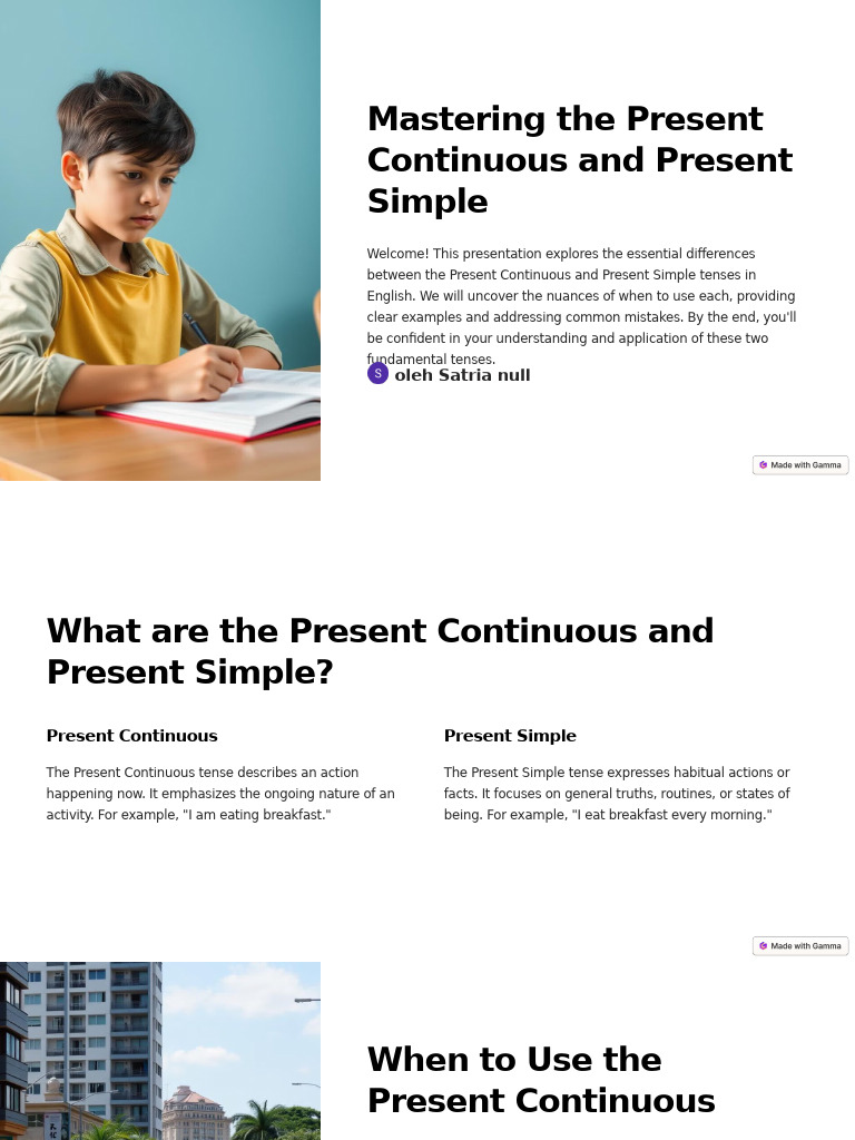 Mastering The Present Continuous and Present Simple | PDF | Verb ...