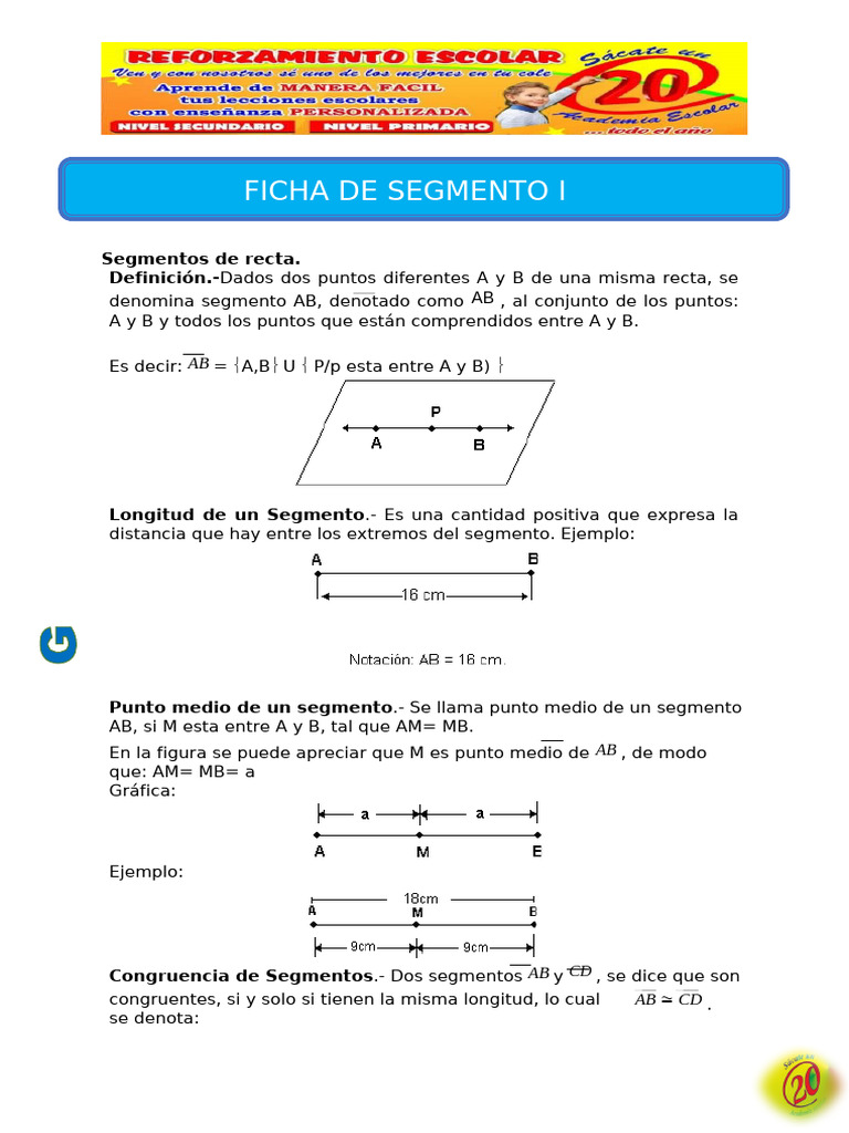Ficha de Los Segmentos I para Segundo de Secundaria | PDF | Longitud ...