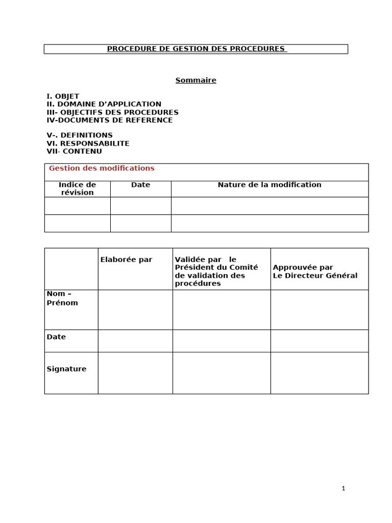 Gestion des procédures en entreprise | PDF | Application | Audit