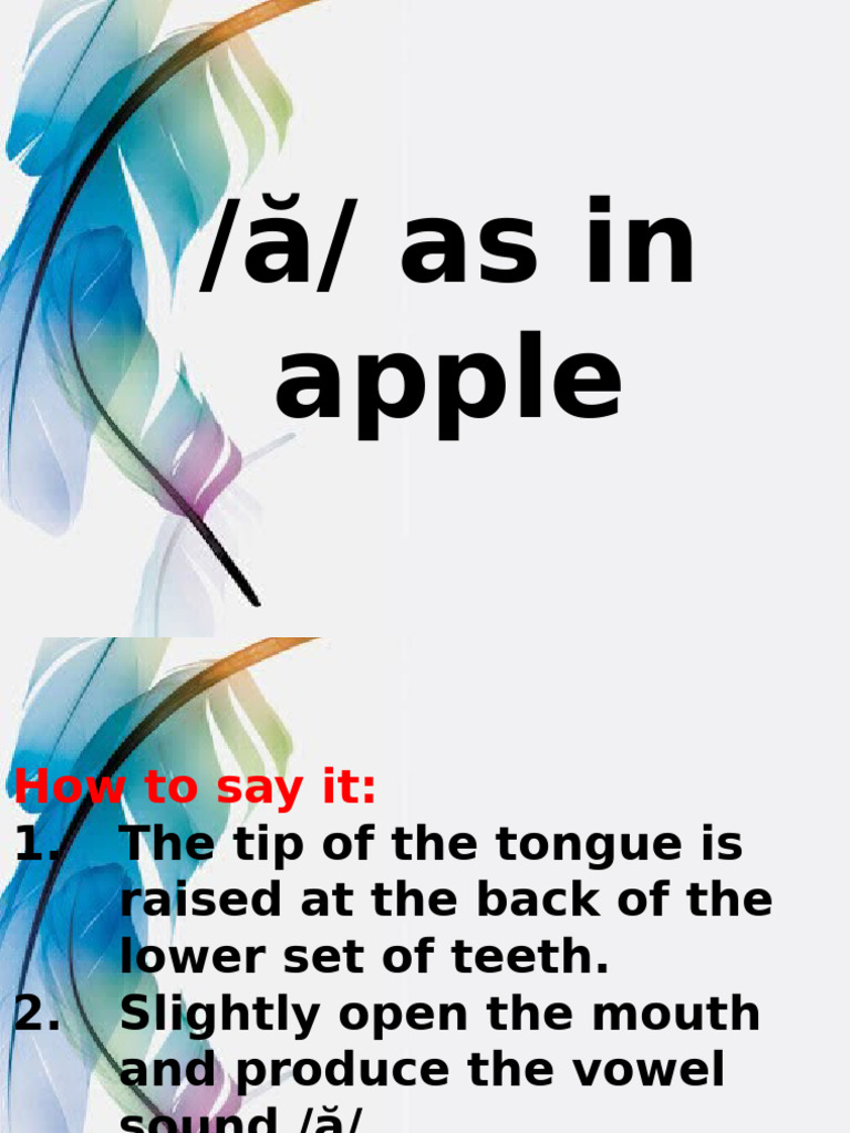 Pronouncing /ă/ Vowel Sound Guide | PDF