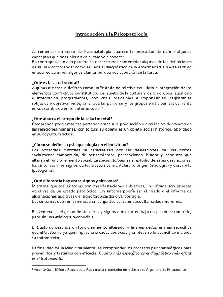 Introducción A La Psicopatología | PDF | Psicopatología | Manual ...