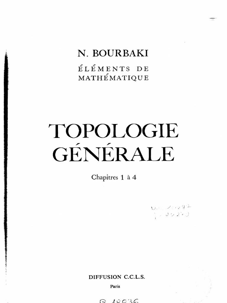 Bourbaki - Elements de Mathematique - Topologie Generale | PDF