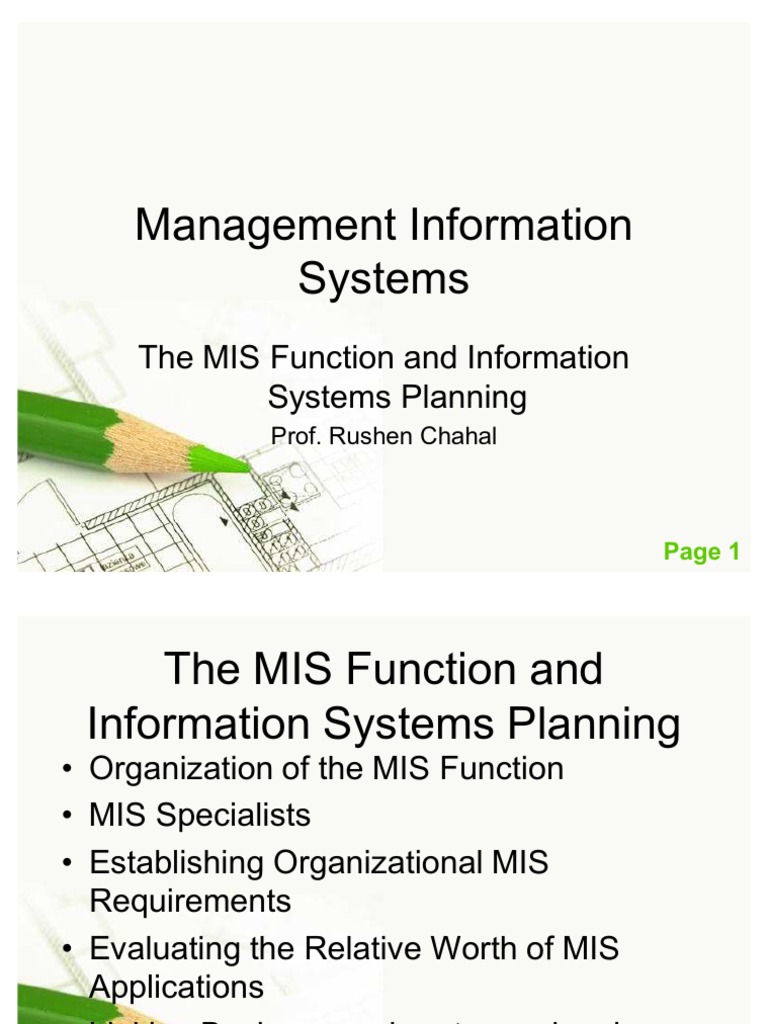 MIS Planning Techniques and Standards | PDF | Management Information ...