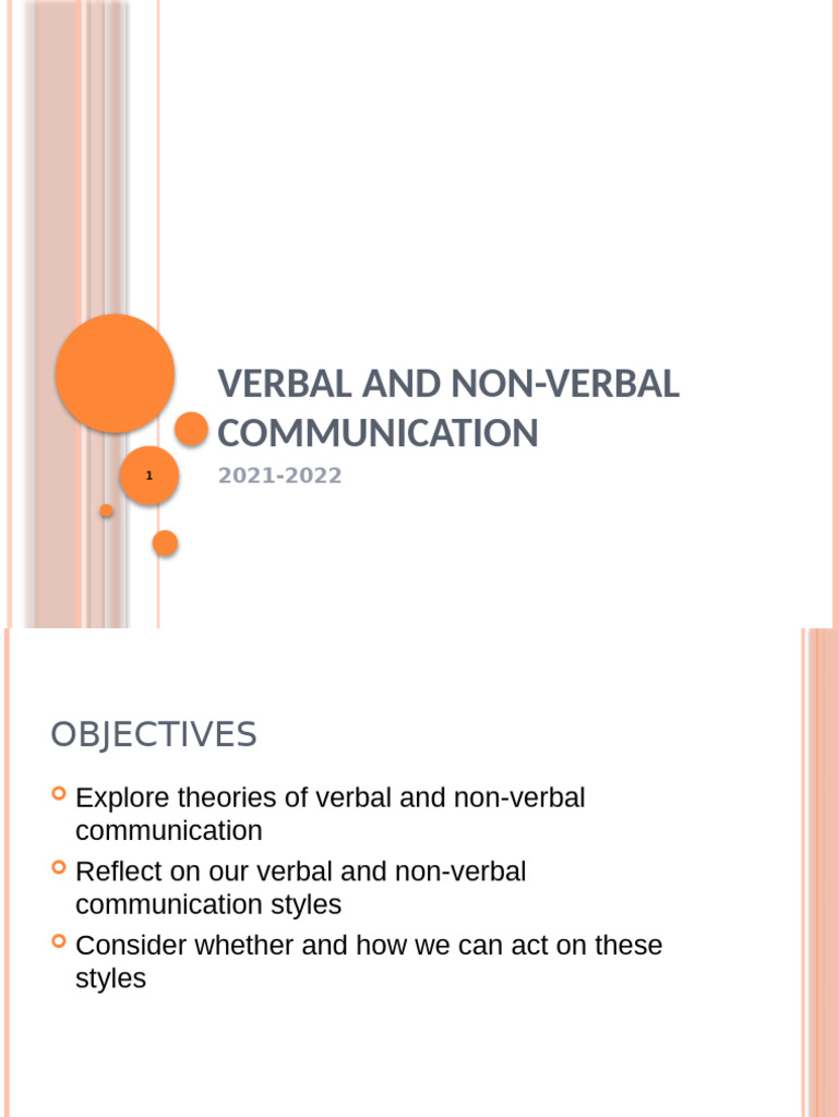 Verbal and Non-Verbal Communication Insights | PDF | Nonverbal ...