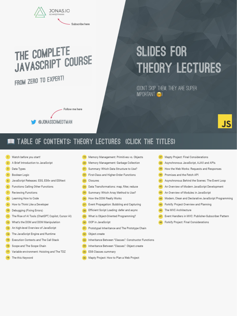 Theory Lectures Overview v2.3 | PDF | Software Bug | Document Object Model