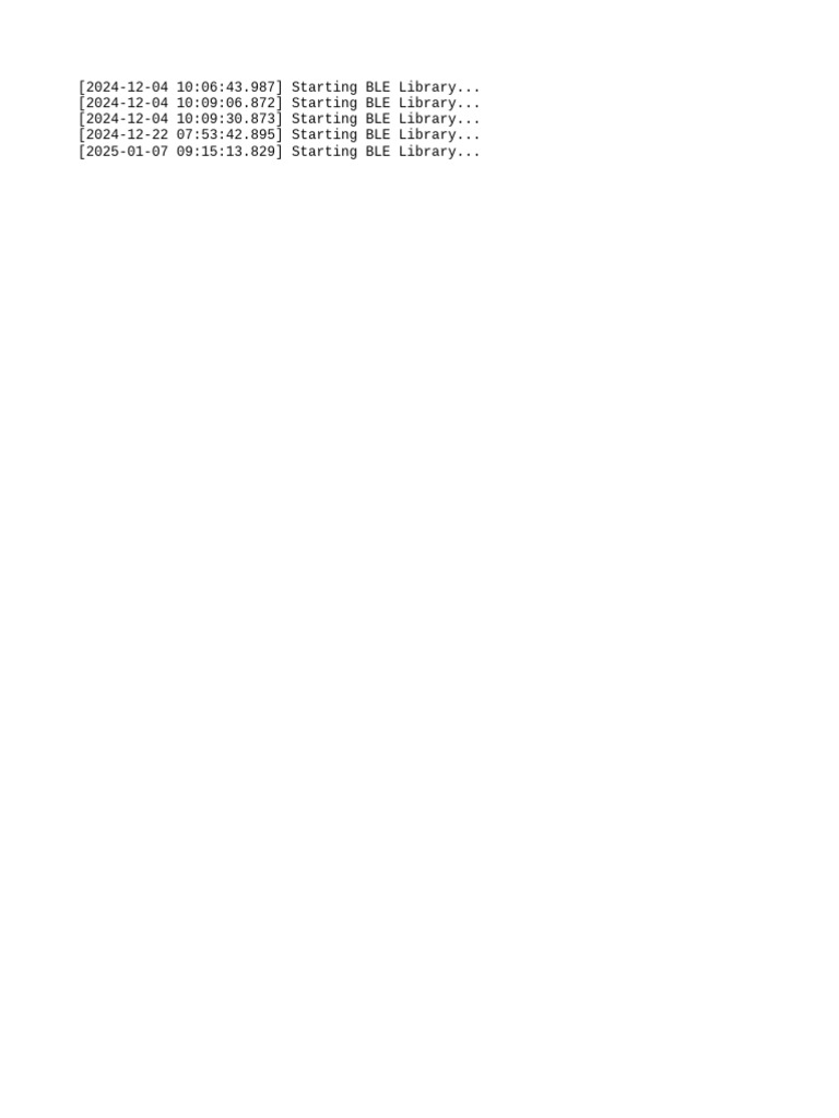 BLE Library Startup Logs | PDF