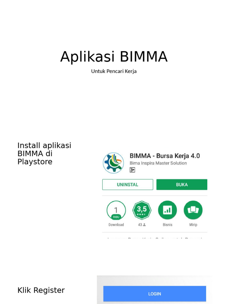 Aplikasi BIMMA Untuk Pencaker | PDF