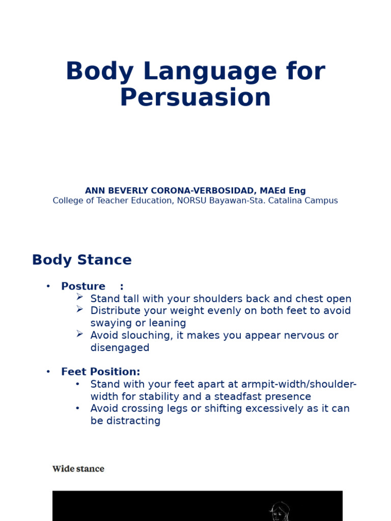 Body Language For Persuasion | PDF | Emotions | Gesture