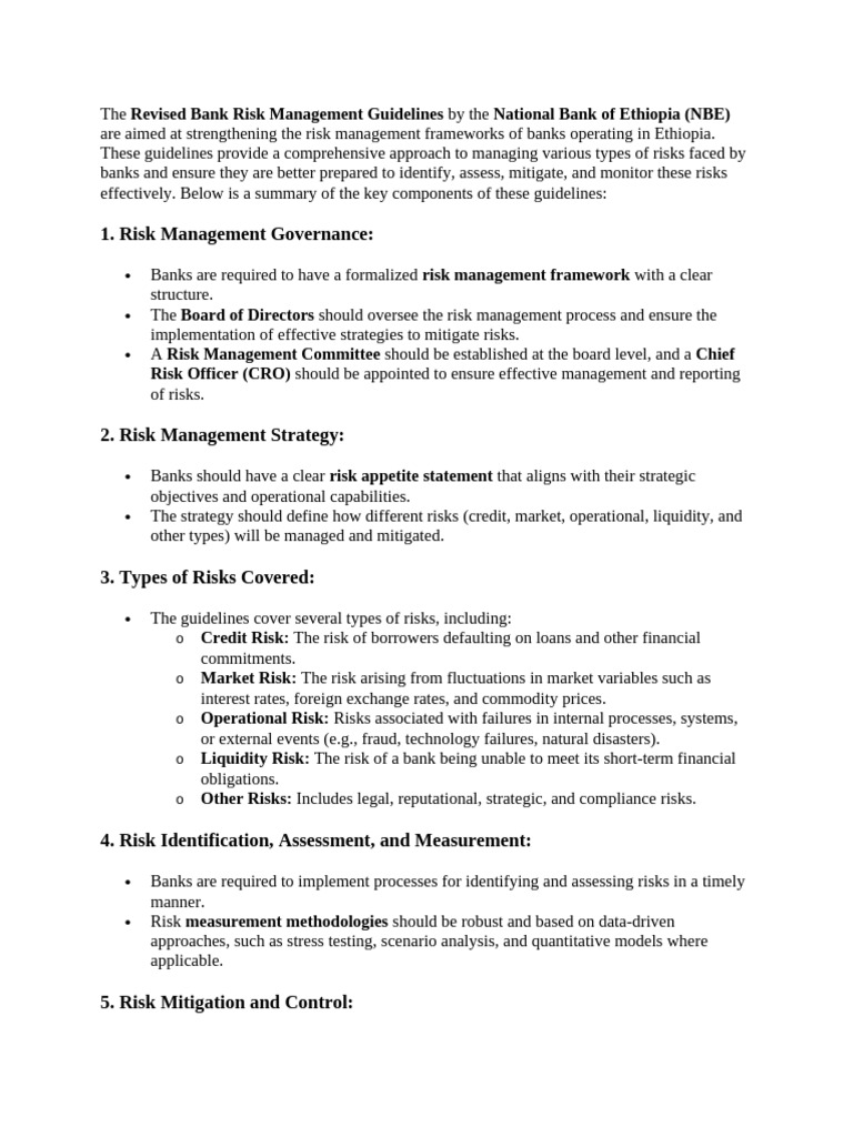 The Revised Bank Risk Management Guidelines | PDF | Stress Test ...