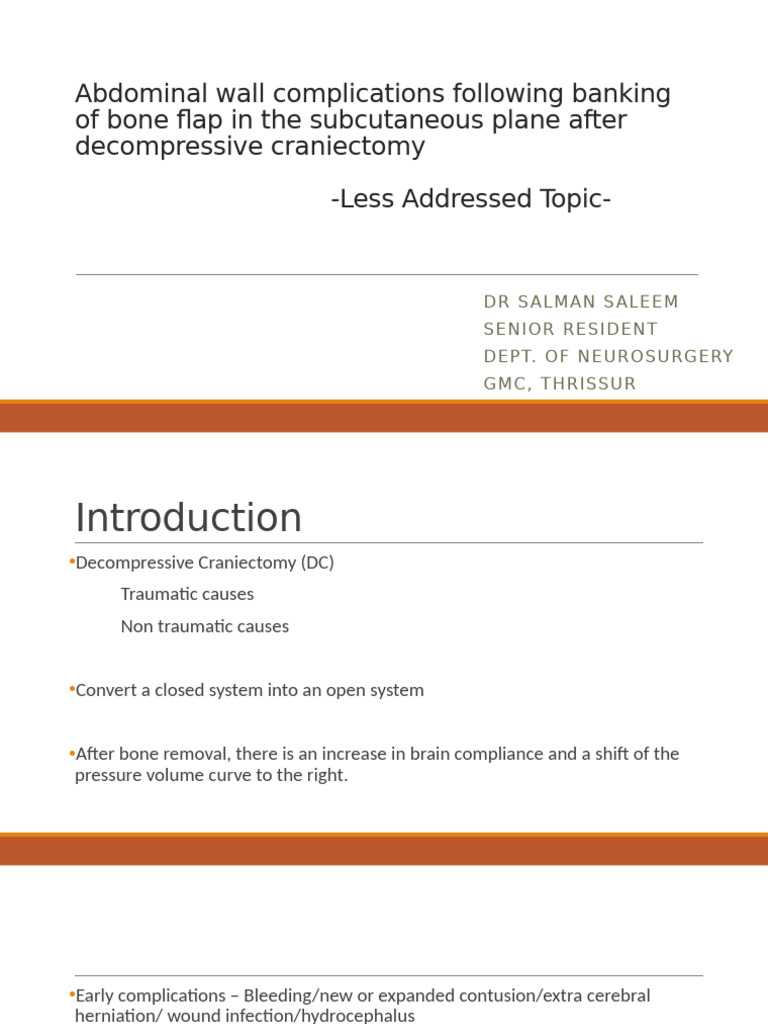 Abdominal Complications from Bone Flap Storage | PDF | Medical ...