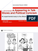 Politicians Appearing in Talk Shows and Political Cynicism: An Experimental Study To The Effects of Infotainment