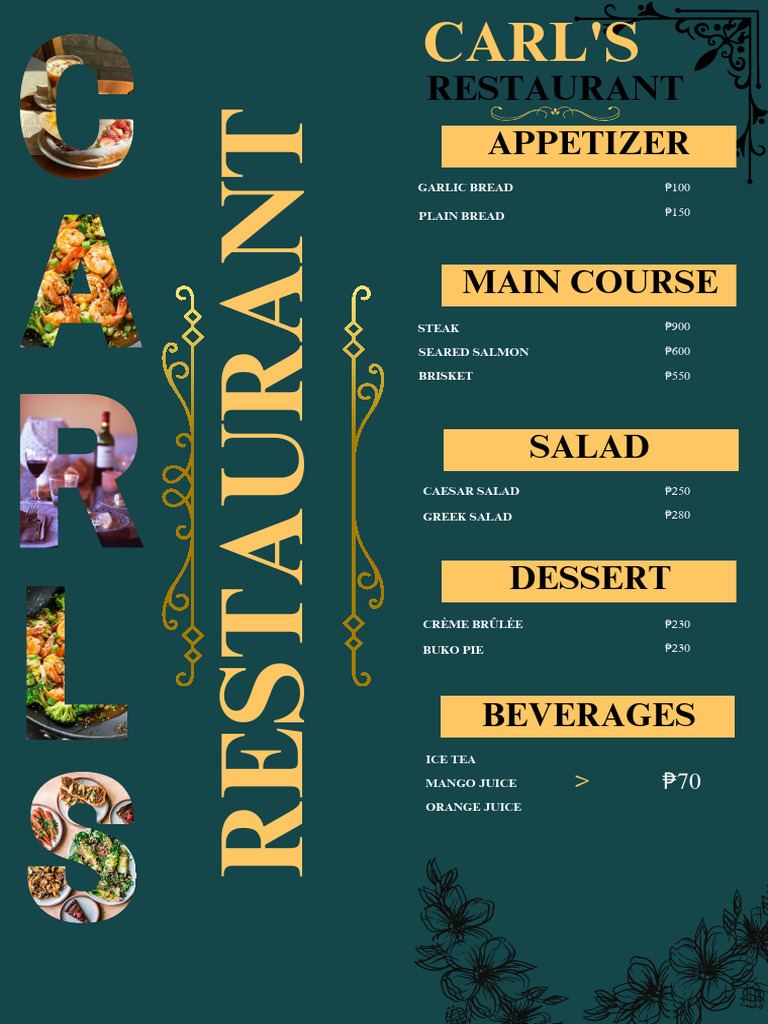 Carl's Restaurant Menu Prices | PDF