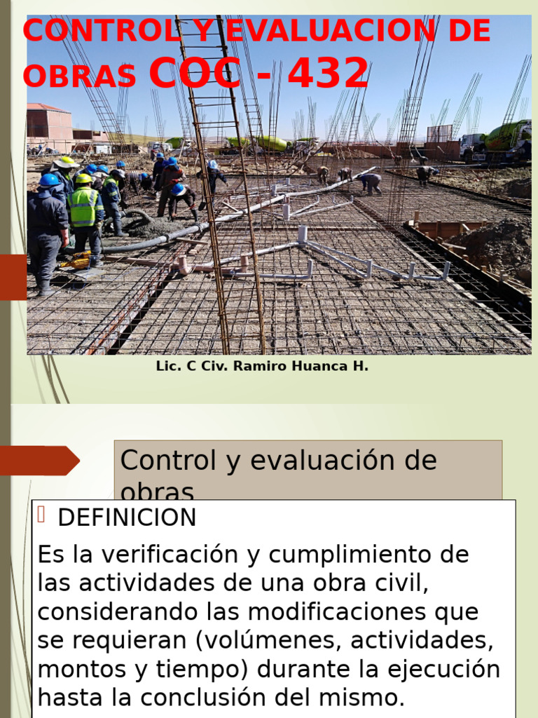 Control y Evaluación de Obras Civiles | PDF